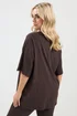 Yours Curve Chocolate Brown Relaxed Longline T-Shirt - Size 14 Image 3