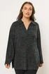 Yours Curve Charcoal Grey Soft Touch Collared Jumper - Size 16 Image 1