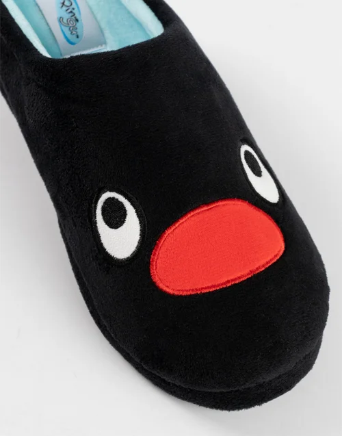 Pingu Black Mule Slippers - Size 9-10 Image 3