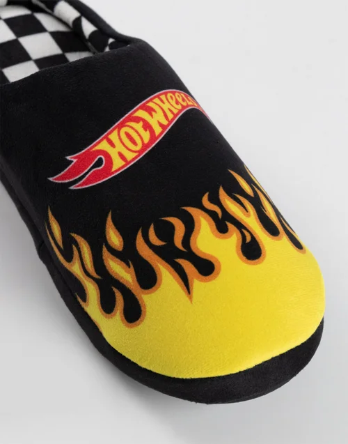 Hot Wheels Black Mule Slippers - Size 9-10 Image 3