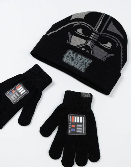 Star Wars Kids Black Beanie & Gloves - One Size Image 2