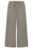Yours Curve Cream Check Wide Leg Textured Trousers - Size 18 Image 5