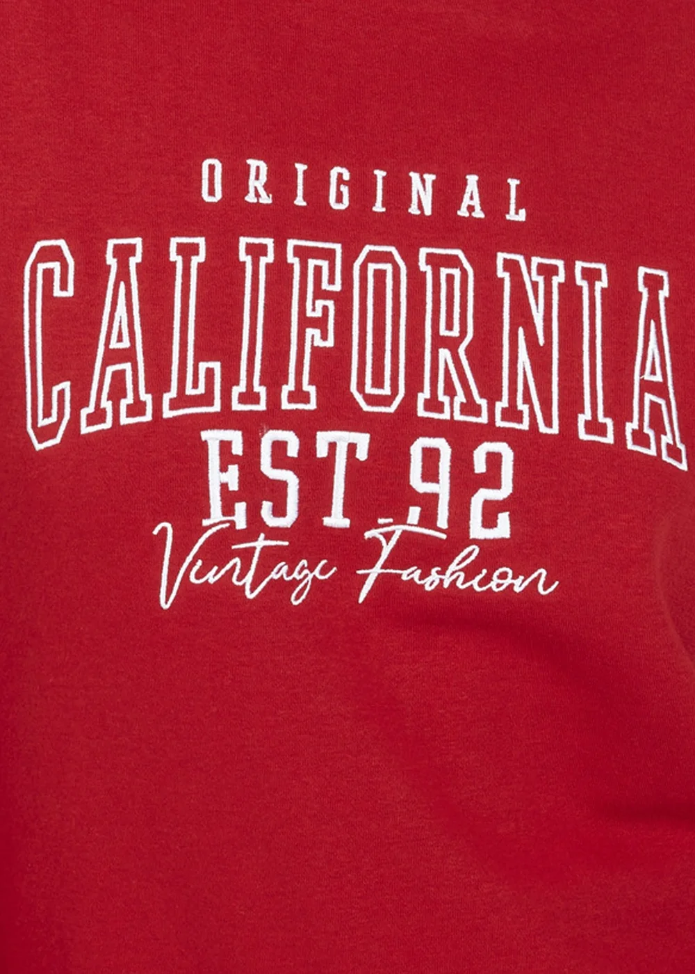 Brave Soul Red Crew Neck Embroidered Sweatshirt - M Image 3