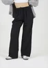 Brave Soul Black High Waisted Wide Leg Trousers - Small Image 1