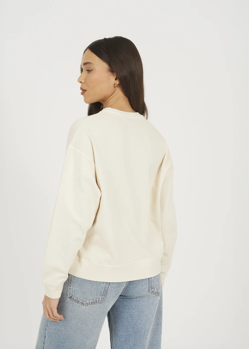 Brave Soul Beige Acid Wash Graphic Print Sweatshirt - XS Image 2