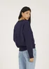 Brave Soul Navy Crew Neck Embroidered Sweatshirt - Medium Image 2