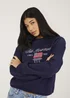 Brave Soul Navy Crew Neck Embroidered Sweatshirt - Medium Image 3