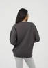 Brave Soul Charcoal Crew Neck Embroidered Sweatshirt - Extra small Image 2