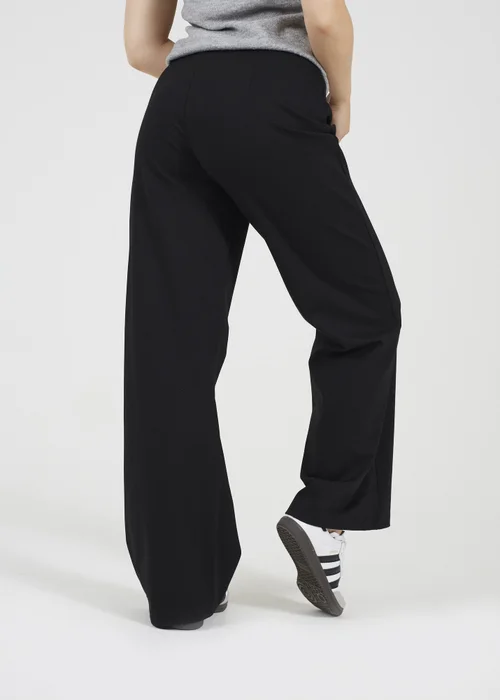 Brave Soul Black Straight Leg Jersey Trousers - L Image 2