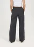Brave Soul Grey Check Tailored Trousers With Elasticated Waist - L Image 2