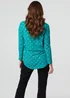 Izabel London Green Polka Dot Print Relaxed Long Sleeve Top - 8 Image 2