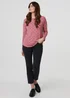 Izabel London Pink Polka Dot Print Relaxed Long Sleeve Top - 10 Image 4