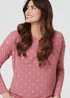 Izabel London Pink Polka Dot Print Relaxed Long Sleeve Top - 10 Image 3