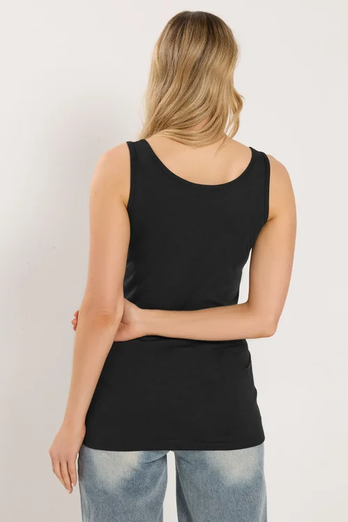 Long Tall Sally 2 Pack Black & White Vest Tops - 8 Image 5