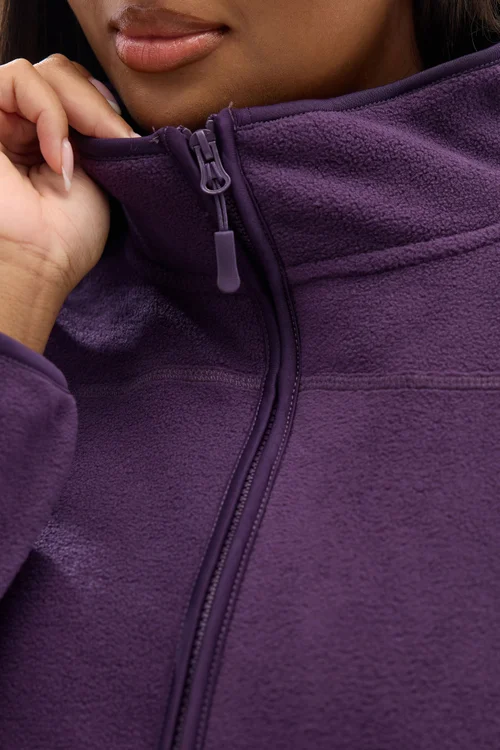 Yours Curve Purple Fleece Jacket - 26-28 Image 4