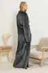 Long Tall Sally Charcoal Grey Shawl Collar Maxi Dressing Gown - Size 22-24 Image 3