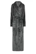 Long Tall Sally Charcoal Grey Shawl Collar Maxi Dressing Gown - Size 22-24 Image 5