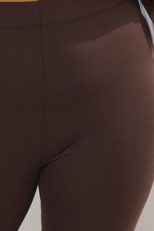Yours Curve Chocolate Brown Leggings - 16 Image 4