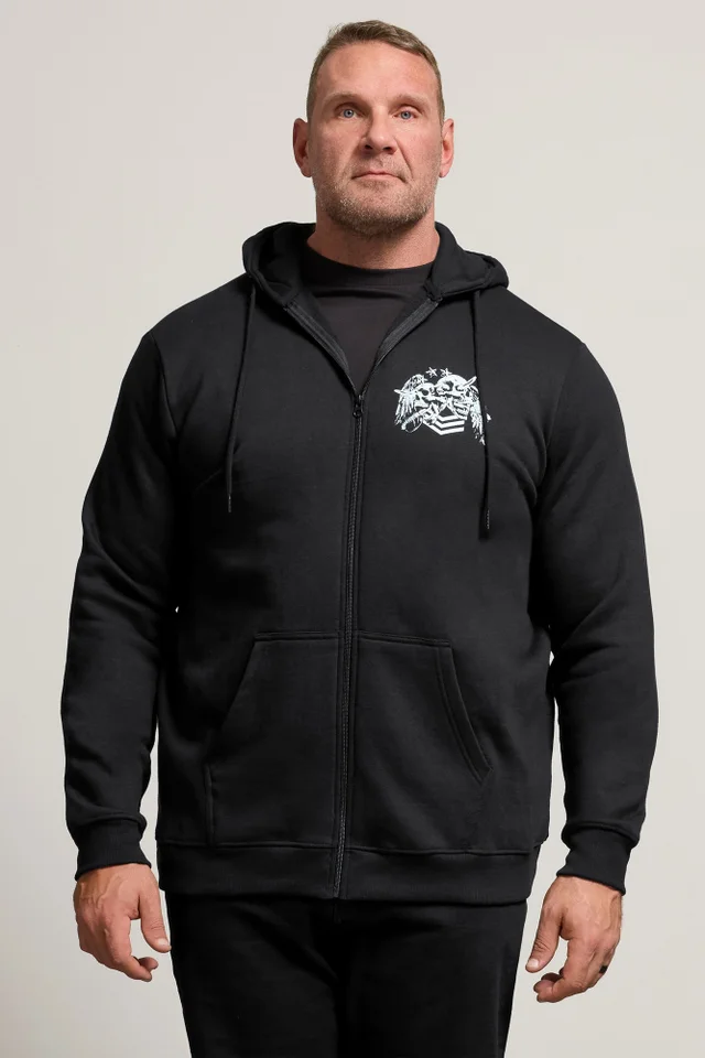 BadRhino Black Skull Military Zip Through Hoodie