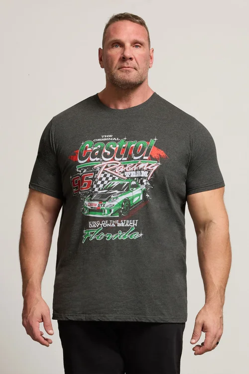 BadRhino Charcoal Grey Printed 'Castrol' T-Shirt - XXL Image 1