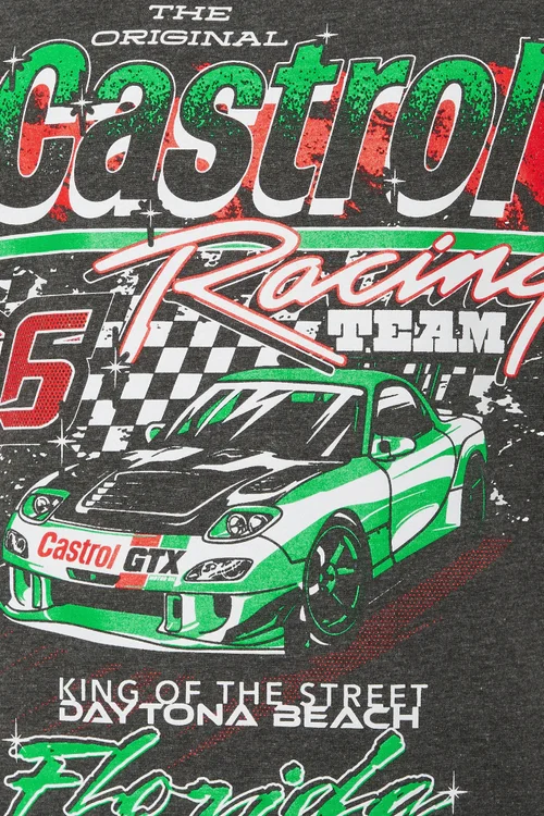BadRhino Charcoal Grey Printed 'Castrol' T-Shirt - XXL Image 4