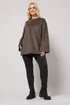 Yours Curve Brown Fluffy Knit Jumper - Size 20 Image 3