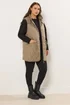 Yours Curve Natural Brown Quilted Gilet - 22-24 Image 4