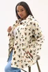 Yours Curve Ivory White Floral Print Teddy Fleece Jacket - 18 Image 1