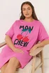 Yours Curve Pink 'Mon Cheri' Sleep Tee Nightdress - Size 26-28 Image 1