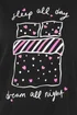 Yours Curve Black 'Sleep All Day' Sleep Tee Nightdress - Size 30-32 Image 4