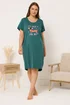 Yours Curve Green Dipped Back 'It's Been a Long Day' Nightdress - Size 34-36 Image 1
