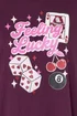 Yours Curve Burgundy Red 'Feeling Lucky' Long Sleeve Nightdress - Size 22-24 Image 5