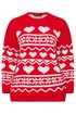 Yours Limited Curve Red Fairisle Heart Knitted Jumper - Size 14-16 Image 5