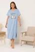 Yours Curve Blue 'Whooo's Ready For Bed?' Owl Print Maxi Nightdress - Size 18-20 Image 1
