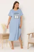 Yours Curve Blue 'Whooo's Ready For Bed?' Owl Print Maxi Nightdress - Size 18-20 Image 2