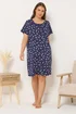 Yours Curve Navy Blue Sweet Print Placket Nightdress - Size 34-36 Image 2