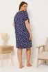 Yours Curve Navy Blue Sweet Print Placket Nightdress - Size 34-36 Image 3