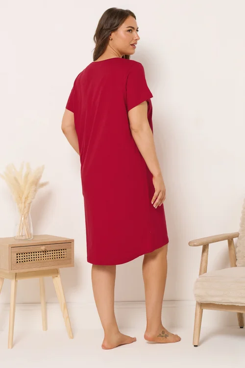 Yours Curve Red 'You're My Jam' Dipped Back Nightdress - Size 22-24 Image 3