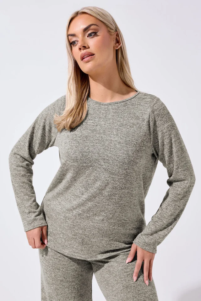 Yours Limited Curve Natural Brown Long Sleeve Top