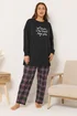 Yours Curve Black Check Wide Leg Pyjama Bottoms - Size 18-20 Image 2