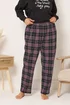 Yours Curve Black Check Wide Leg Pyjama Bottoms - Size 18-20 Image 1