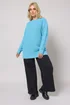 Yours Curve Light Blue Drop Shoulder Jumper - Size 30-32 Image 2