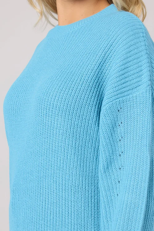 Yours Curve Light Blue Drop Shoulder Jumper - Size 30-32 Image 4