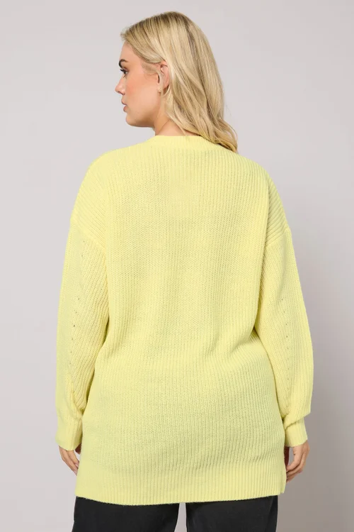 Yours Curve Butter Yellow Drop Shoulder Jumper - Size 14-16 Image 3