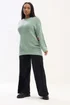 Yours Curve Essential Sage Green Knitted Jumper - Size 34-36 Image 3