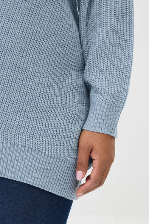 Yours Curve Light Blue Essential Knitted Jumper - Size 14-16 Image 4