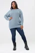 Yours Curve Light Blue Essential Knitted Jumper - Size 14-16 Image 2