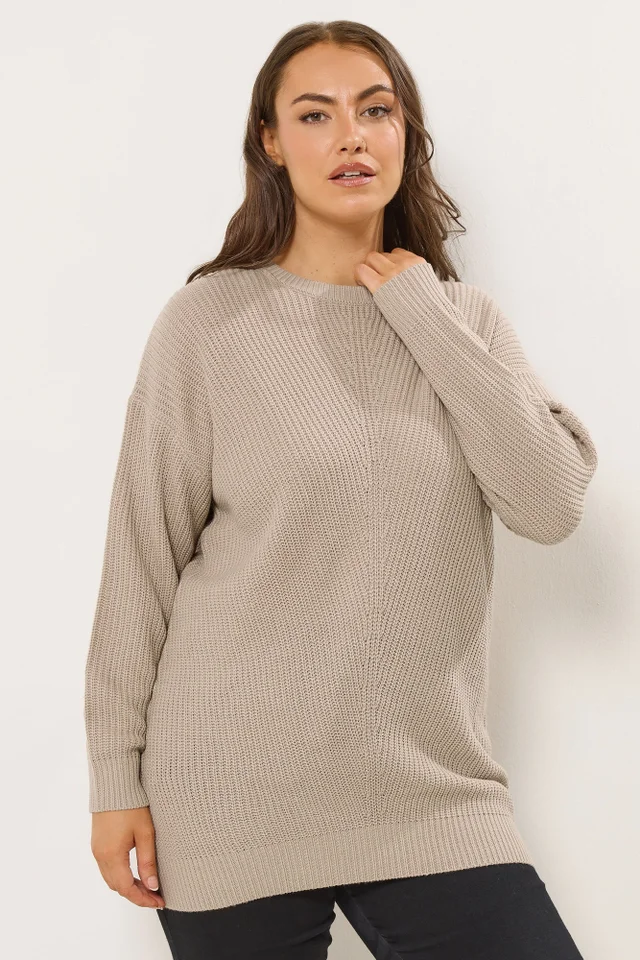 Yours Curve Natural Brown Essential Knitted Jumper