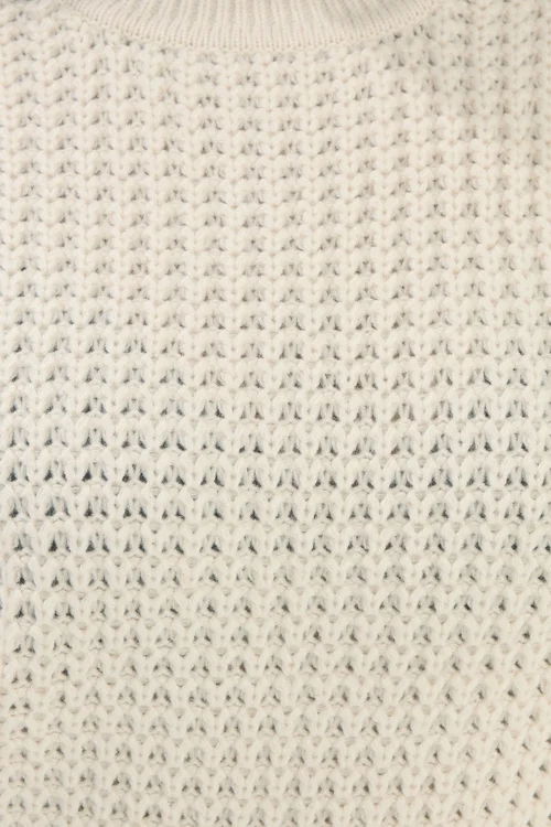 Yours Curve Ivory White Waffle Knit Jumper - Size 34-36 Image 4