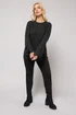 Yours Curve Black Ribbed Tie Up Sleeve Jumper - 22-24 Image 2
